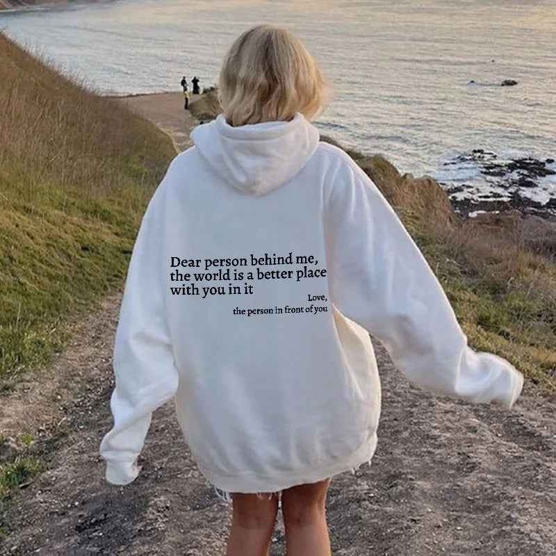 printed pullover hoodie for women
