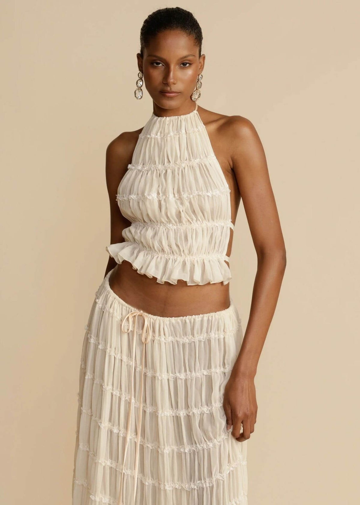 women's beach skirt and top set