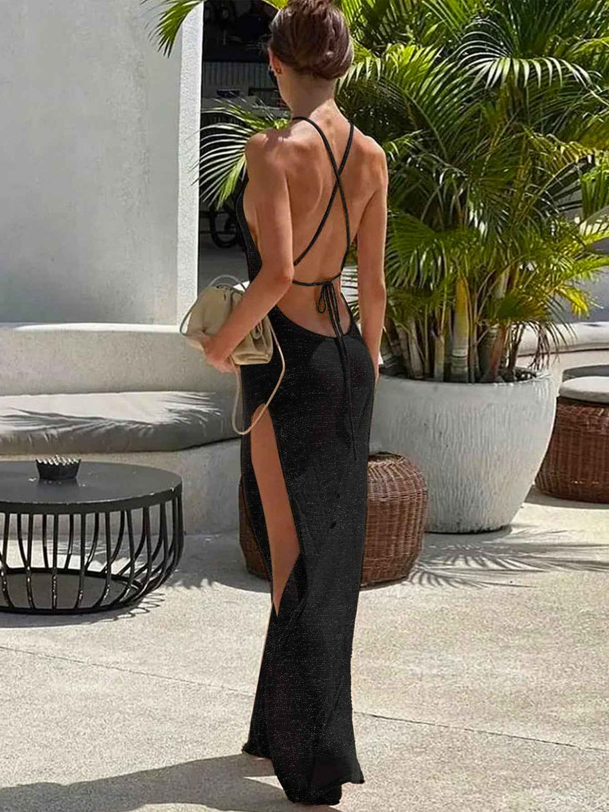 Long lace-up beach dress