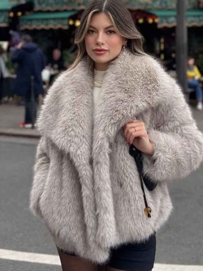 women plush winter coat casual wear