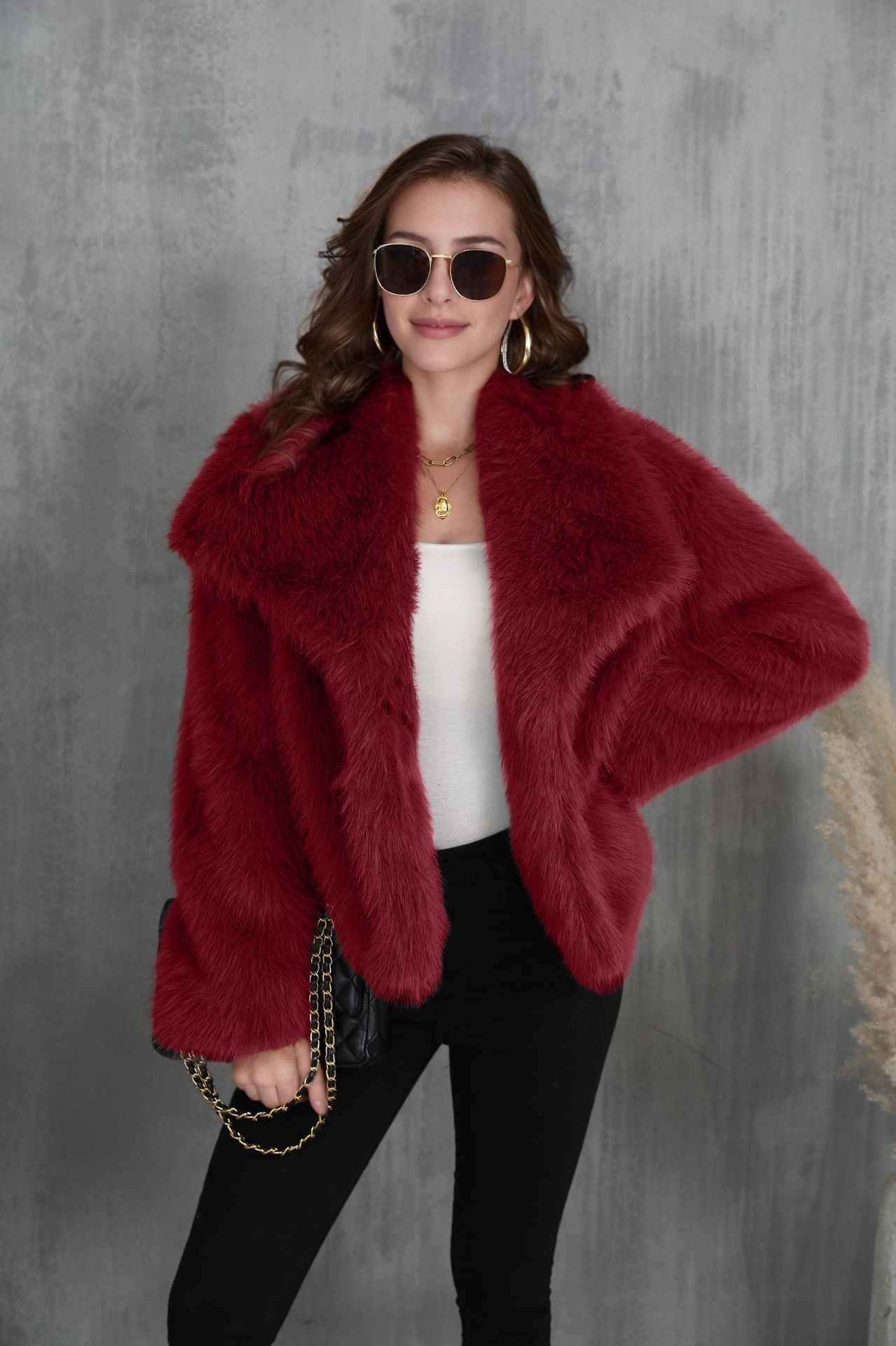 women plush winter coat casual wear