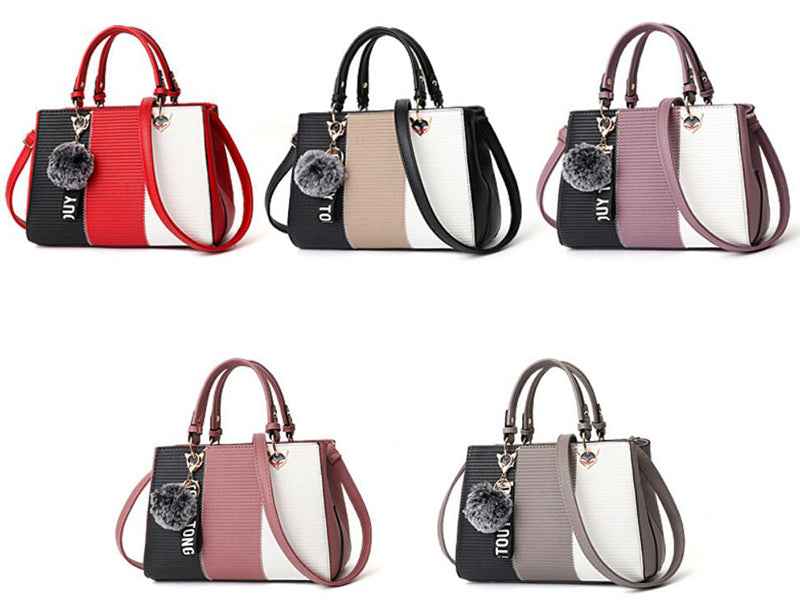 Women Patchwork Handbag PU Leather