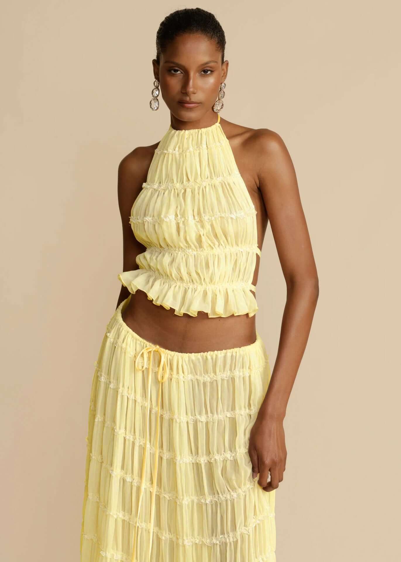 women's beach skirt and top set