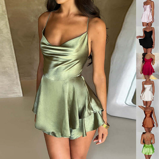 Women Suspender Skirt High Waist