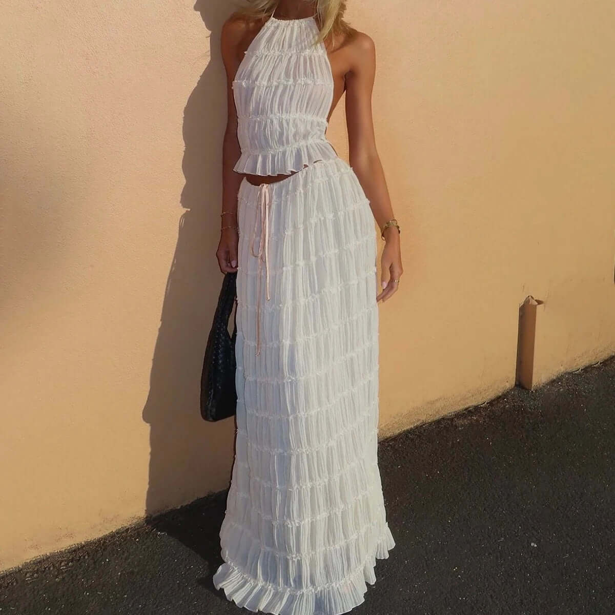 women's beach skirt and top set