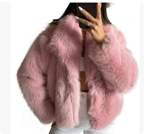 women plush winter coat casual wear