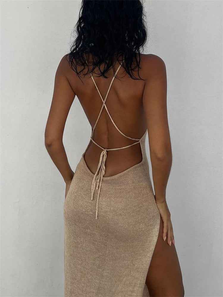 Long lace-up beach dress
