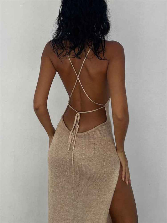 Long lace-up beach dress