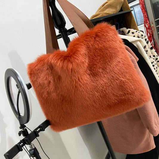 Women Plush Fur Handbag Large Bag