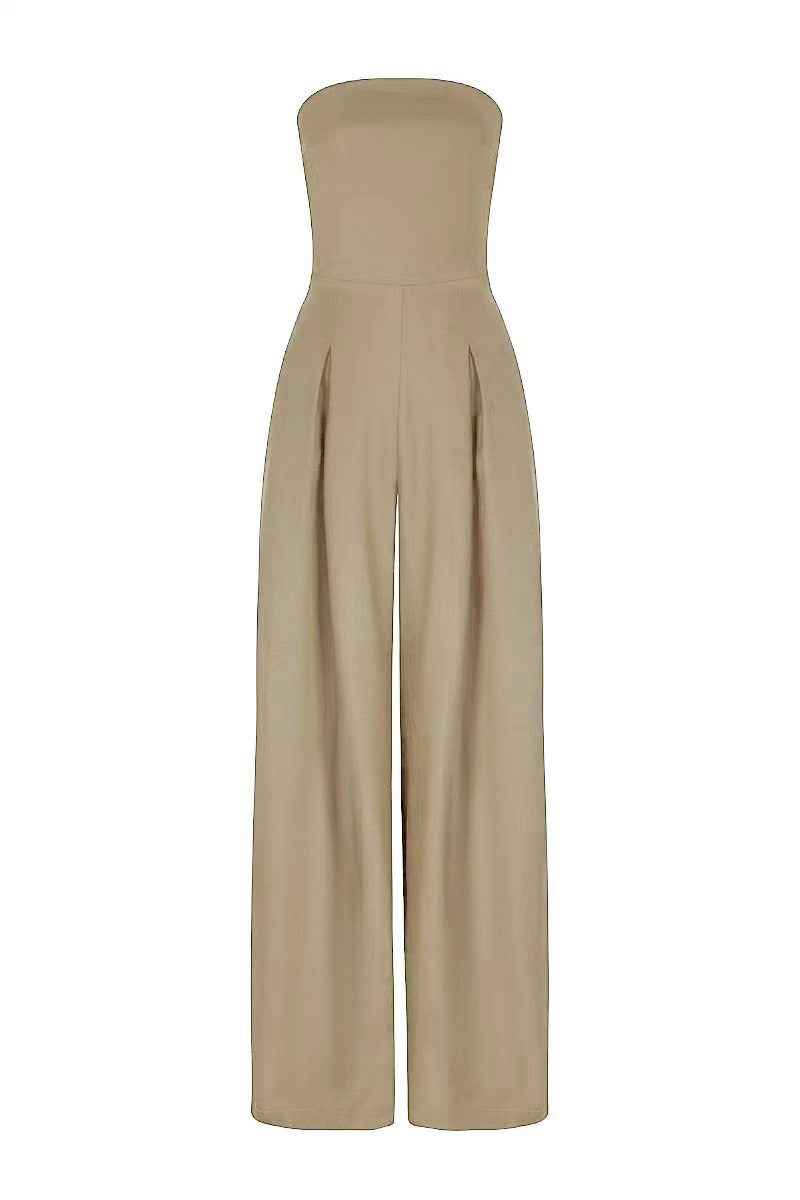 Women Backless Wide Leg Jumpsuit