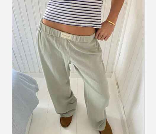 Y2K striped high waist trousers