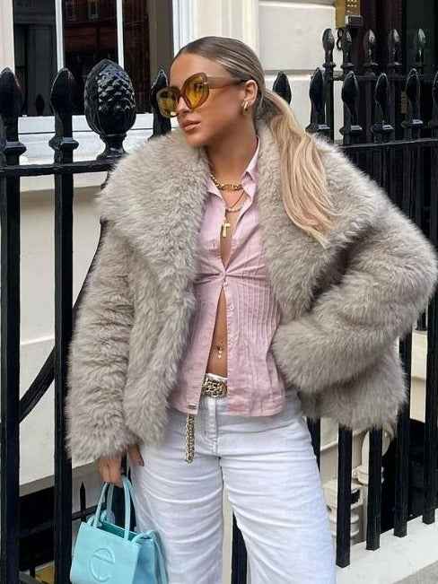 women plush winter coat casual wear