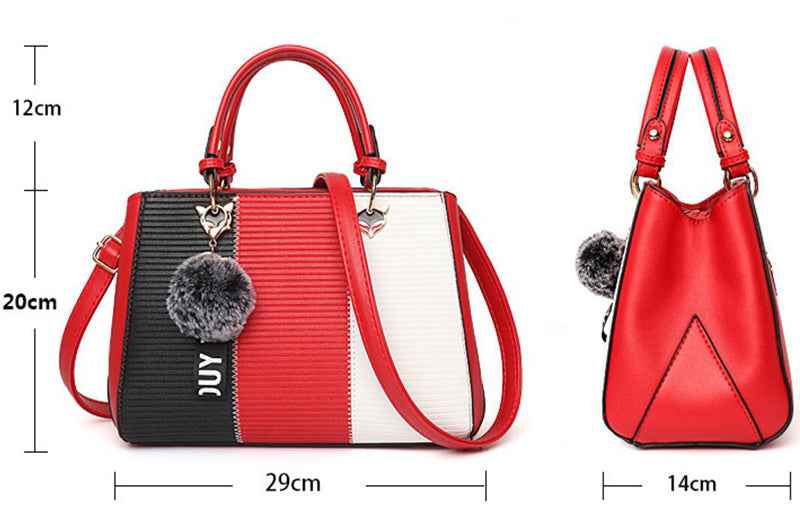 Women Patchwork Handbag PU Leather