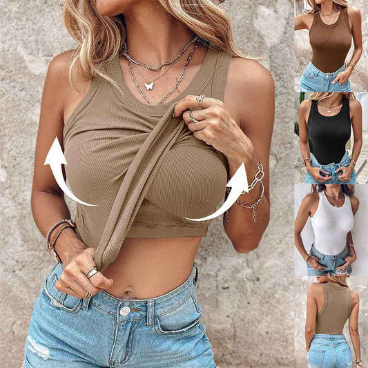summer sleeveless vest with bra
