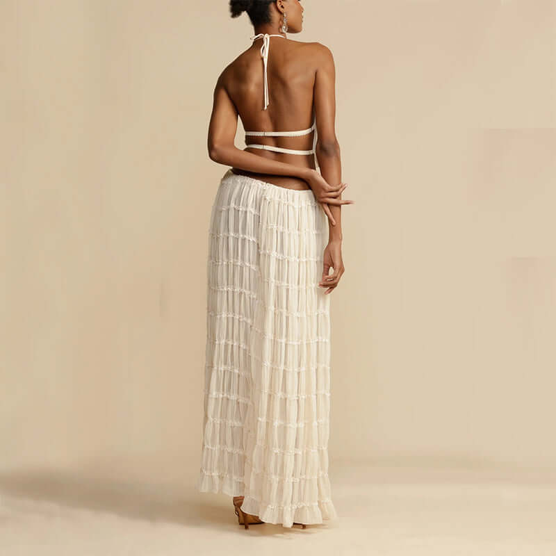 women's beach skirt and top set