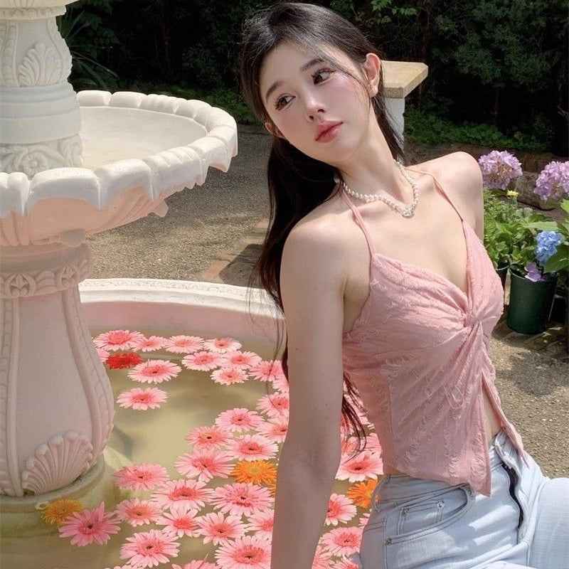 Trendy Twist Strappy Crop Top
