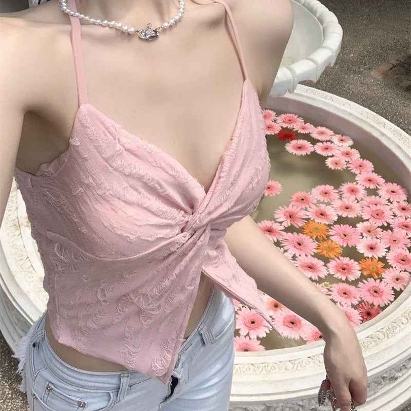 Trendy Twist Strappy Crop Top