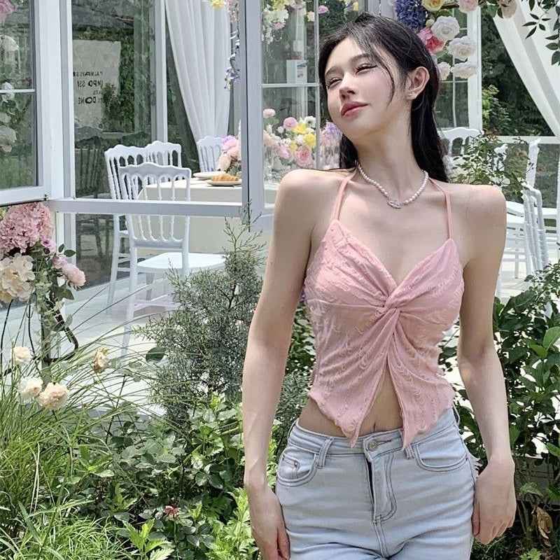 Trendy Twist Strappy Crop Top