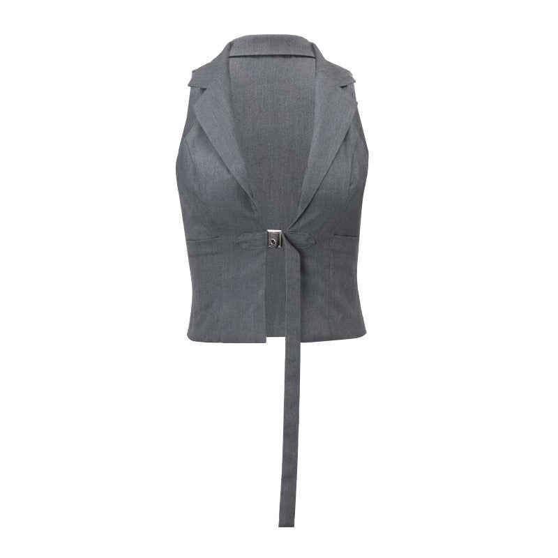 Stylish Collar Fastened Tailored Fit Formal Waistcoat