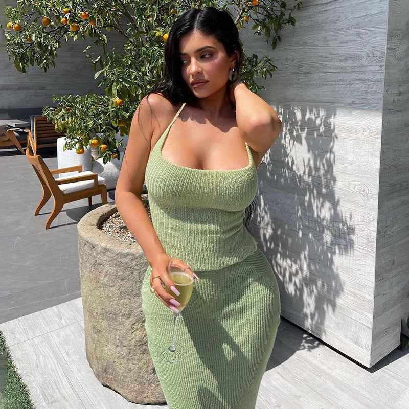 Slim Fit Tube Top with Tie-Back Skirt