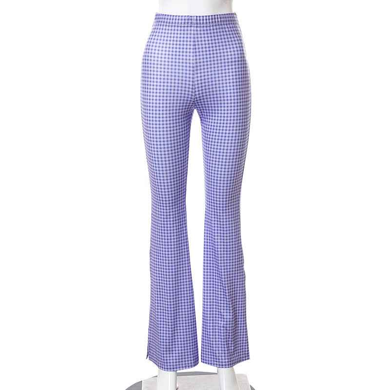 Geometric Print High Rise Waist Crossbody Casual Ladies' Trousers