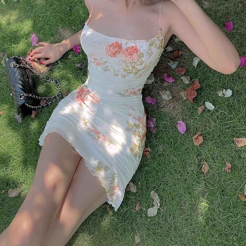 Boho Breeze Knit Retro Floral Gown