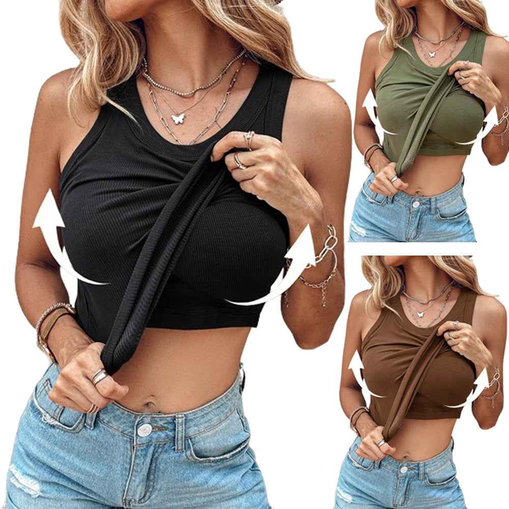 summer sleeveless vest with bra