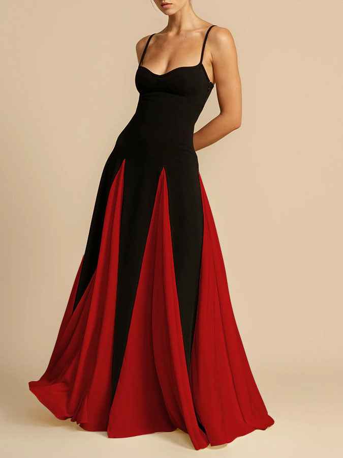 Patchwork Large Skirt Slip Dress