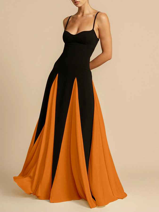 Patchwork Large Skirt Slip Dress