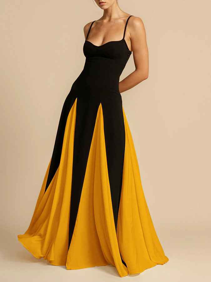 Patchwork Large Skirt Slip Dress