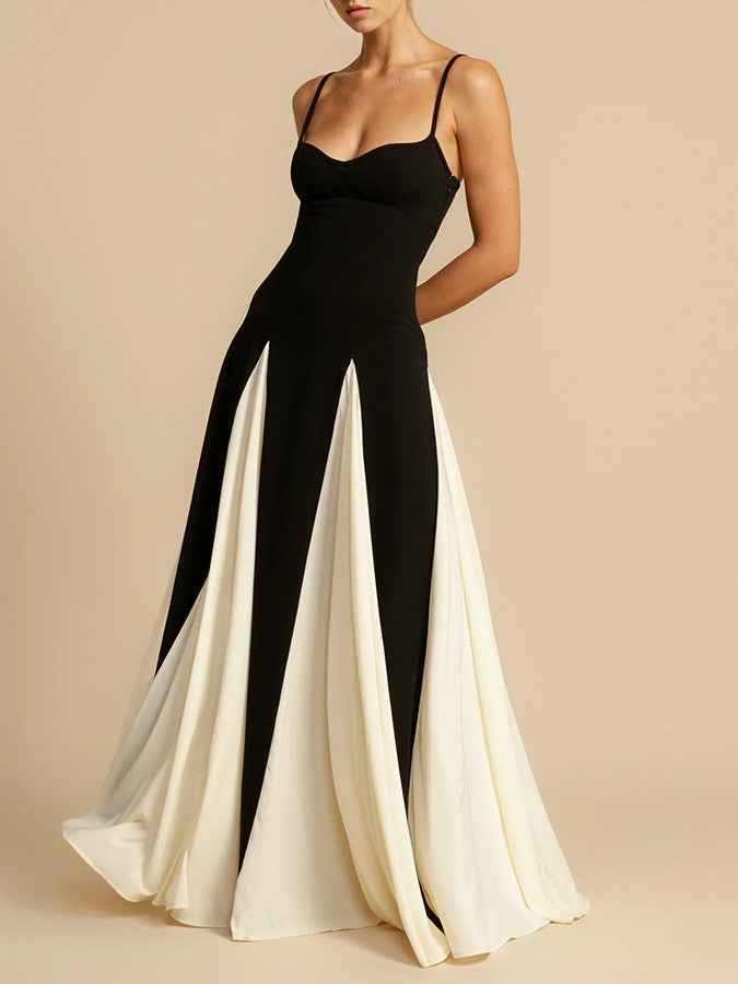 Patchwork Large Skirt Slip Dress