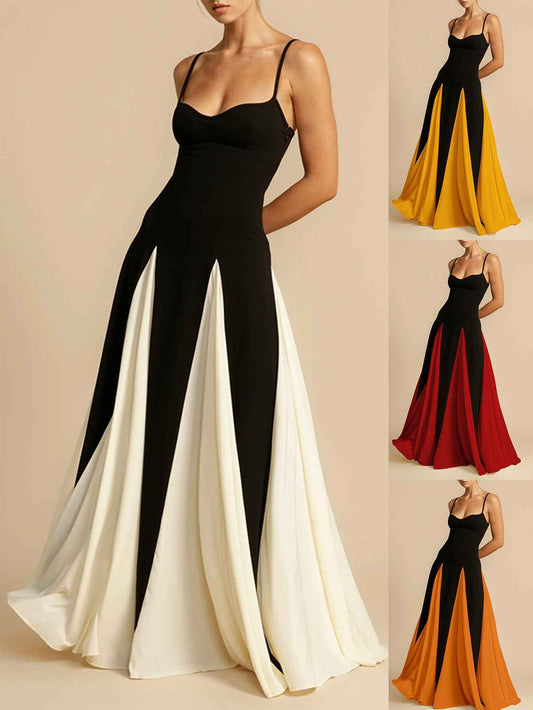 Patchwork Large Skirt Slip Dress
