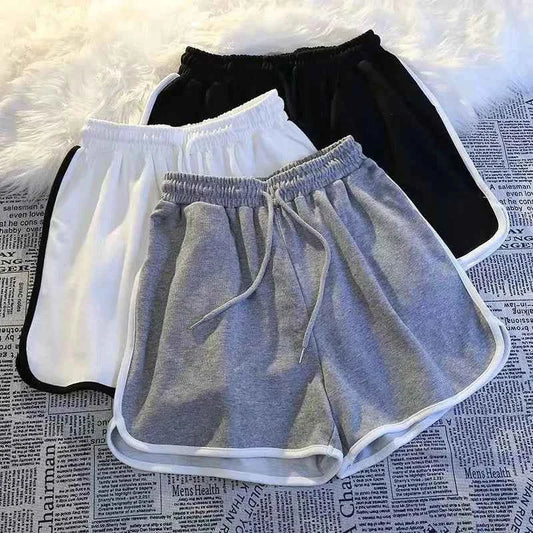 Women Striped Sports Shorts High