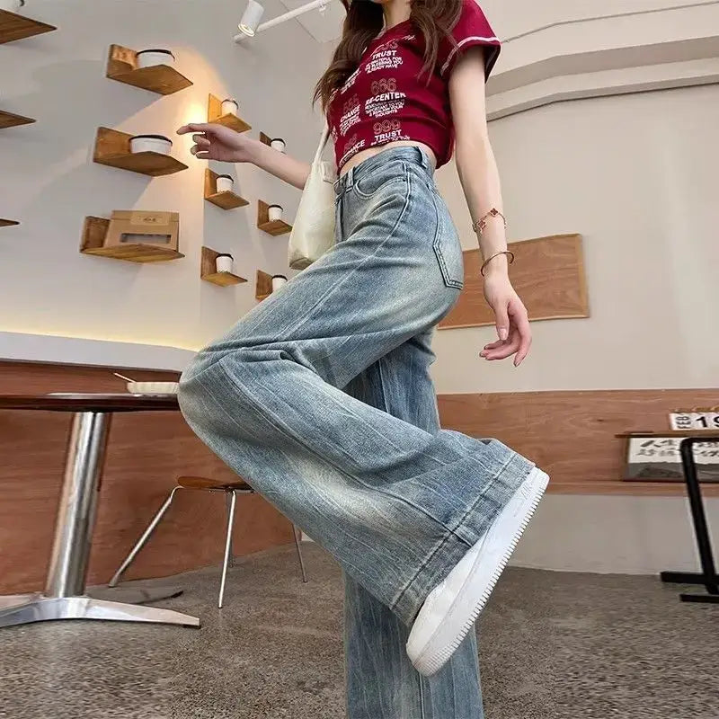 Women Wide Leg Jeans High Waist Fit