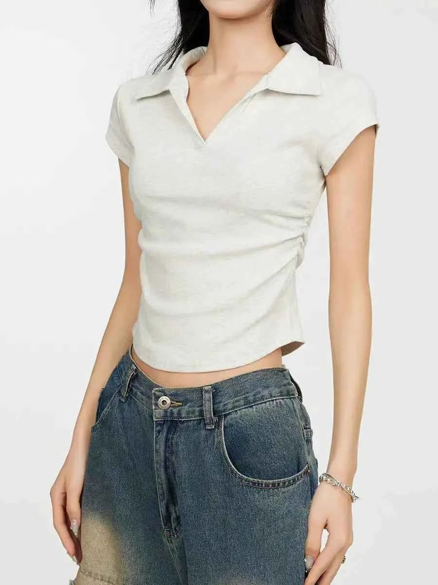 Women Summer Crop Top Short Sleeve