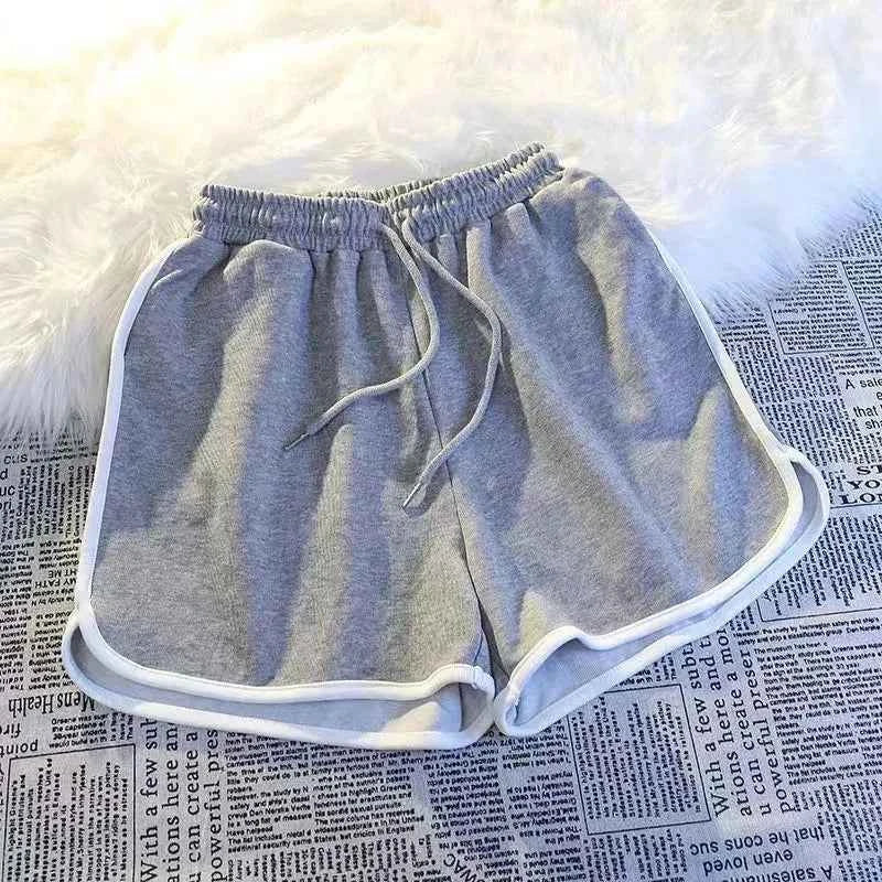 Women Striped Sports Shorts High