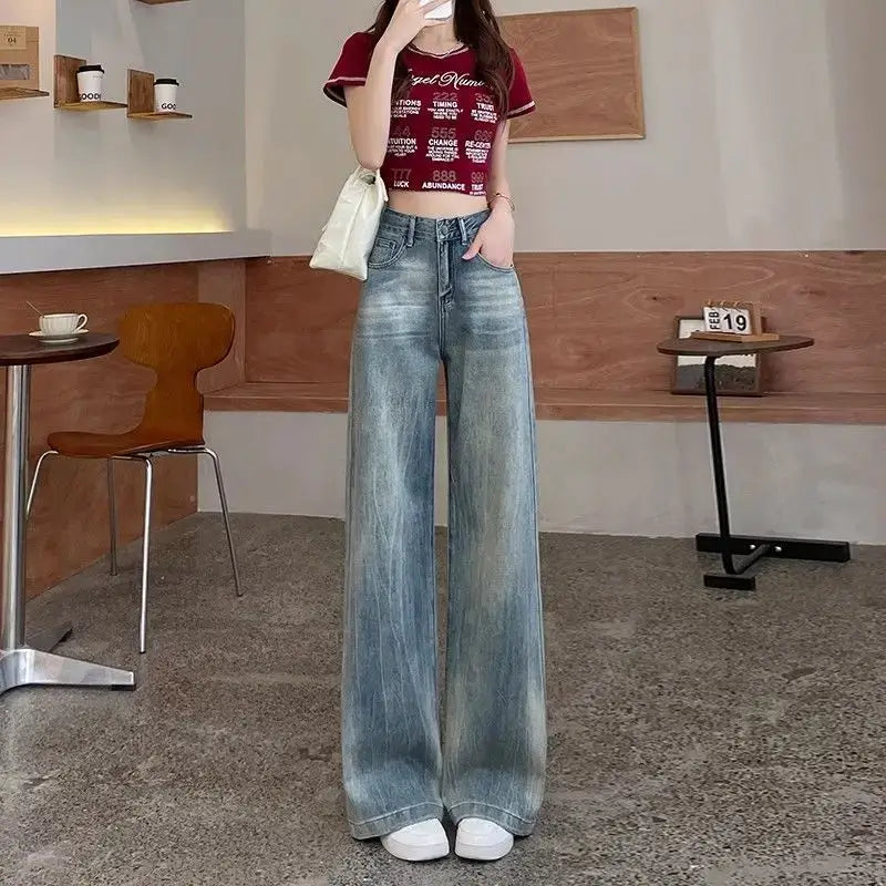 Women Wide Leg Jeans High Waist Fit