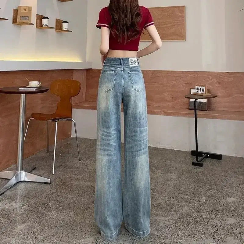 Women Wide Leg Jeans High Waist Fit