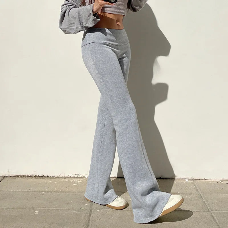 slim low waist casual sweatpants for women