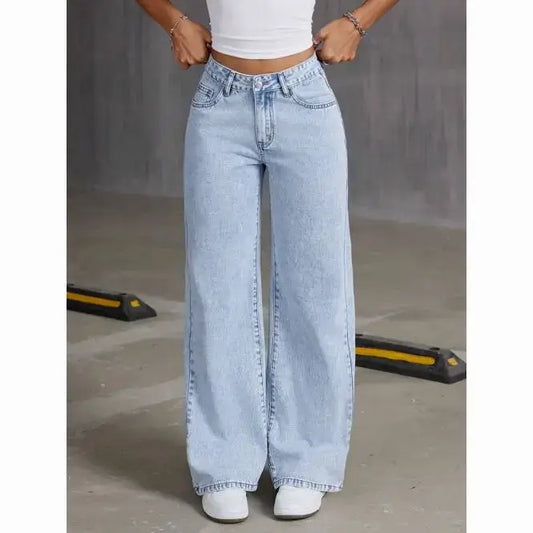 high-waisted straight-leg jeans for women
