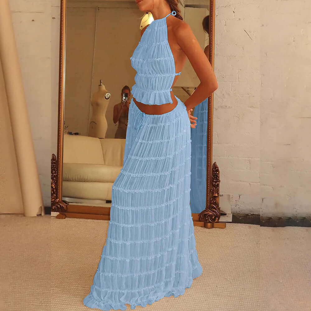 women's beach skirt and top set