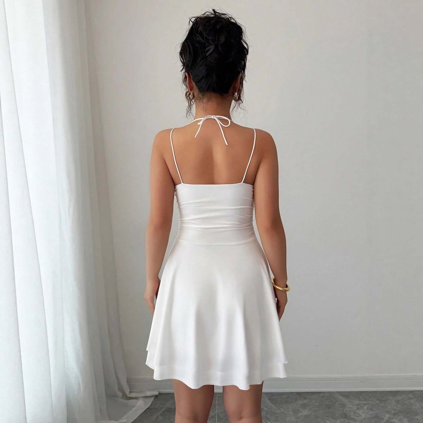 petite waist-cinching slip dress