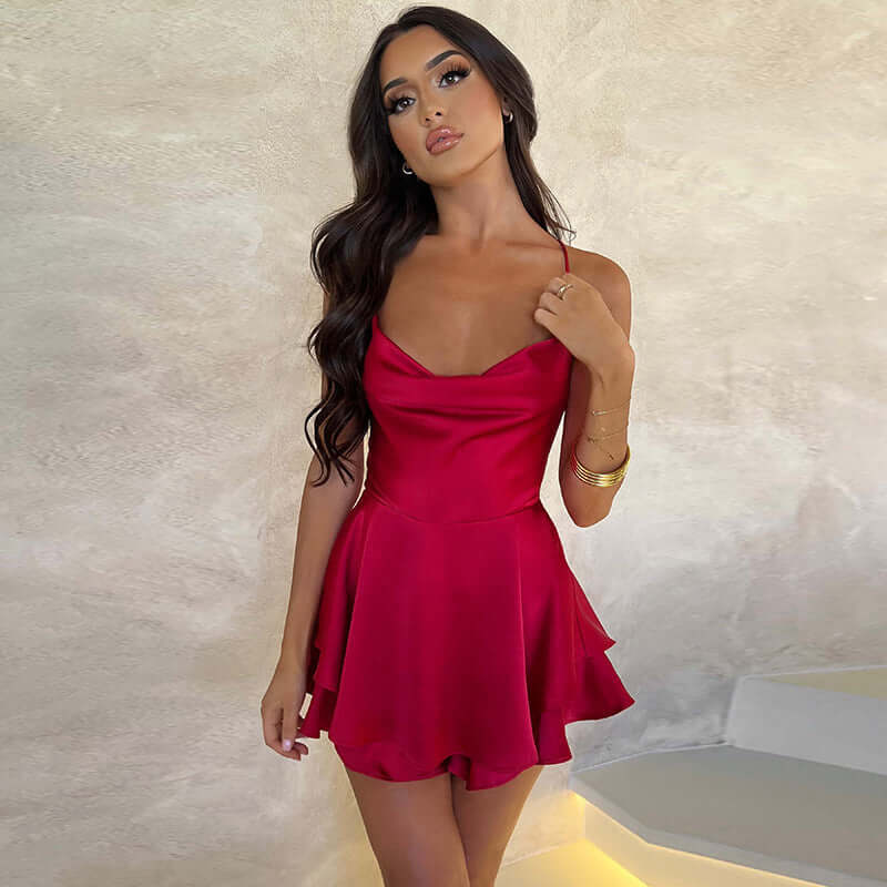 Women Suspender Skirt High Waist