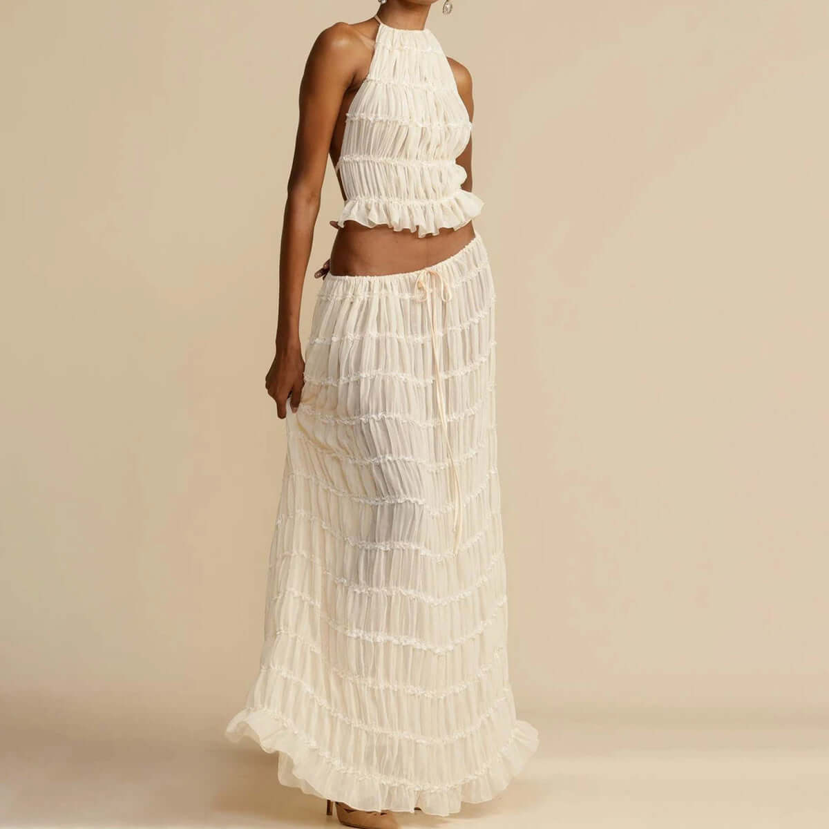 women's beach skirt and top set