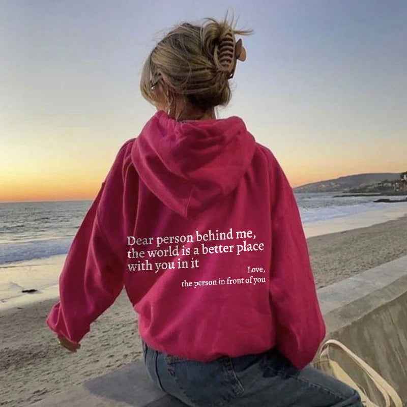 printed pullover hoodie for women