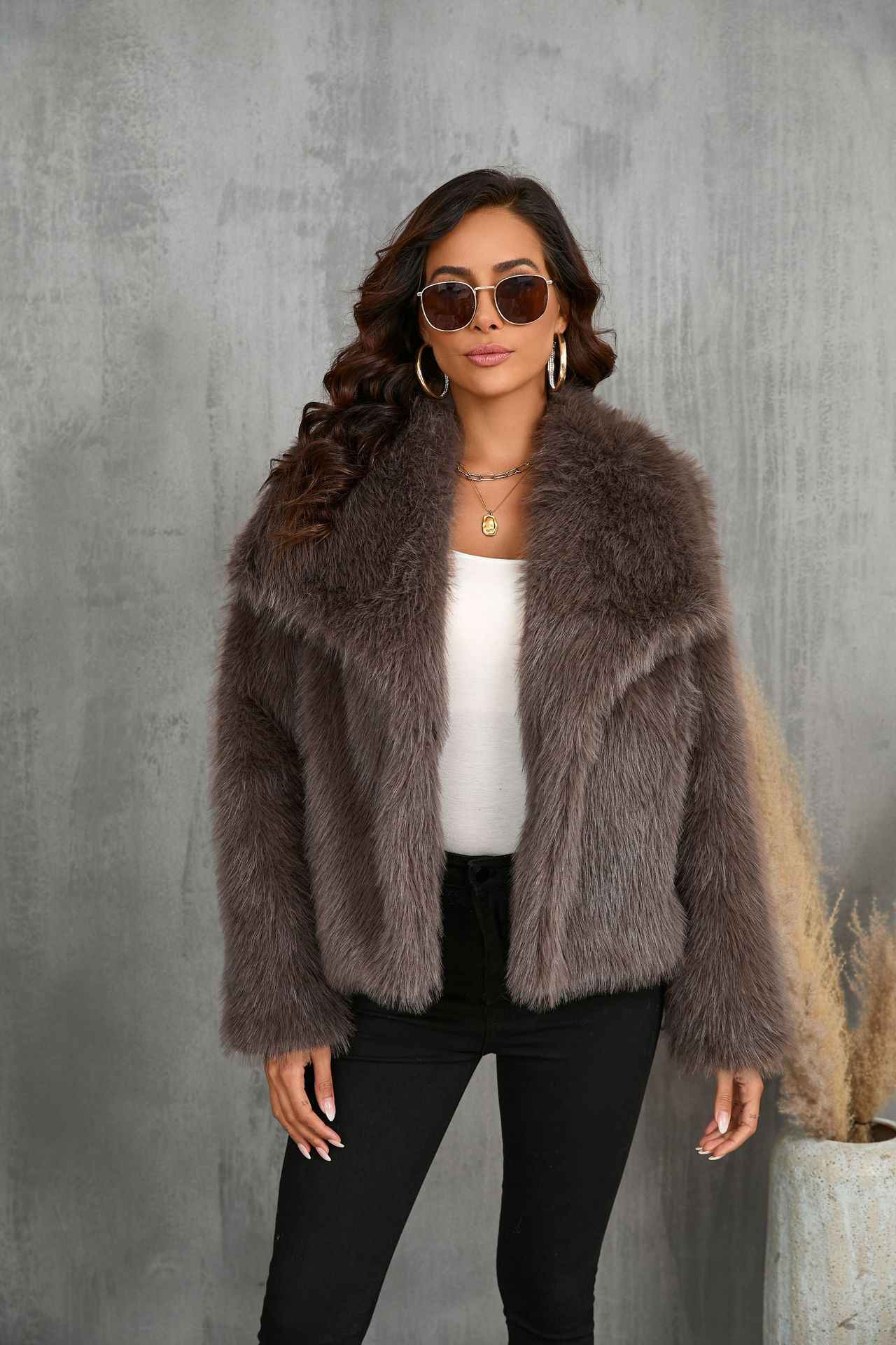 women plush winter coat casual wear