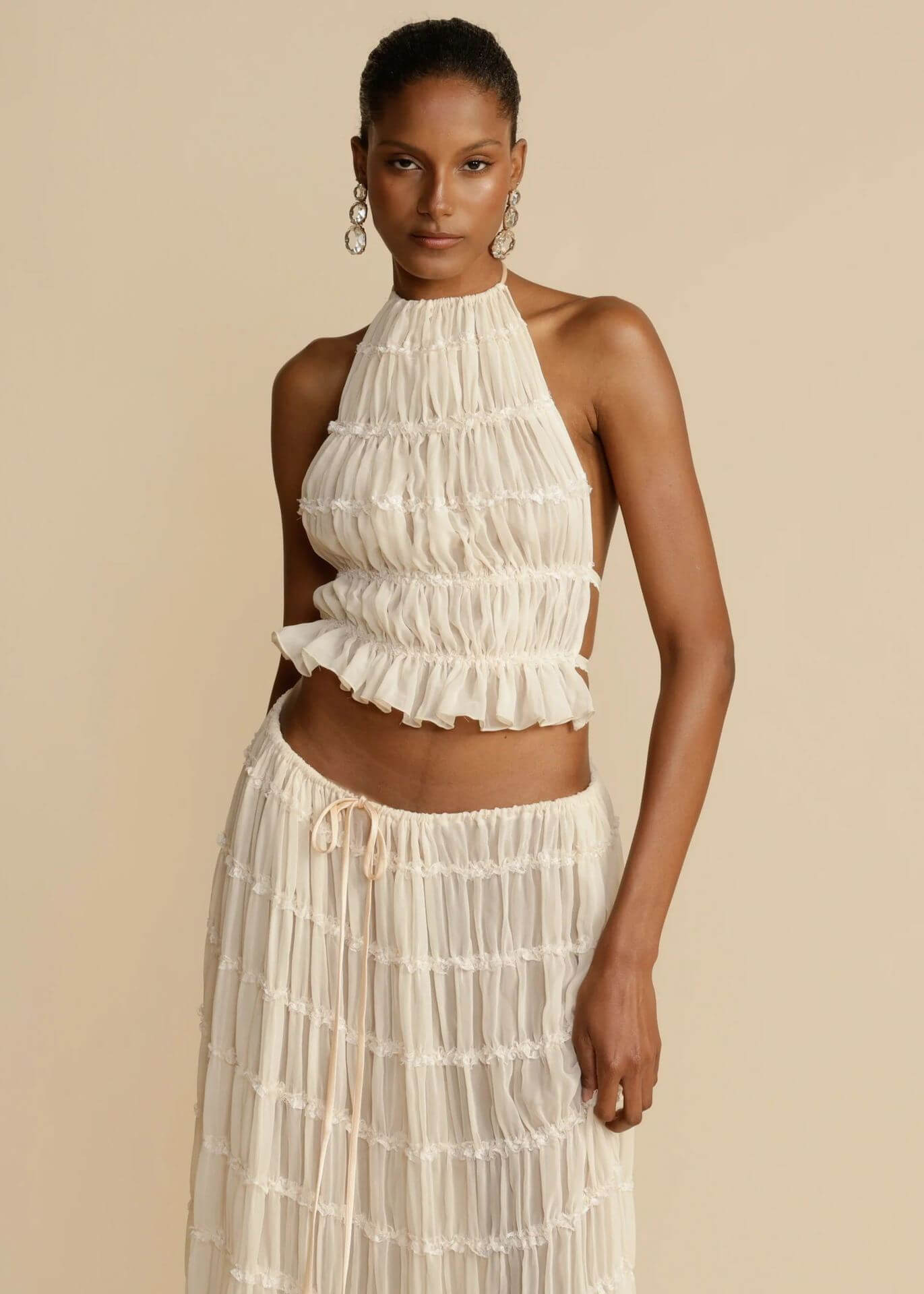 women's beach skirt and top set