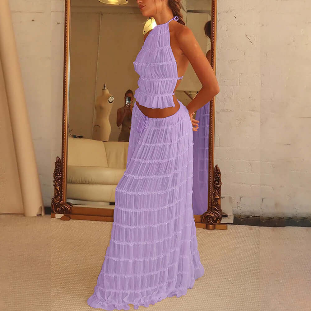 women's beach skirt and top set